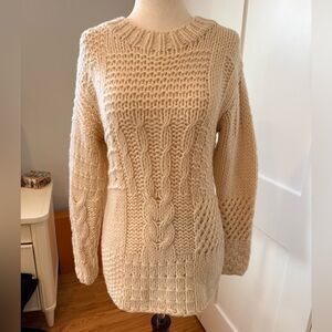Neiman Marcus Cream Cable Knit Sweater